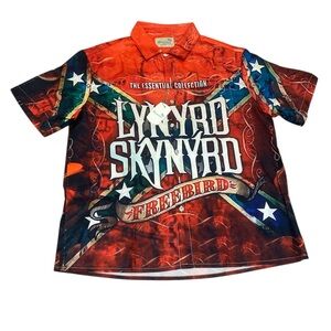 NWT Lynyrd Skynyrd Hawaiian Button Down L X4